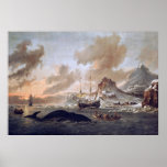 Les baleiniers néerlandais d'Abraham Storck s'appr Affiches