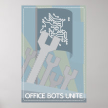 Les Bots de bureau unissent Posters
