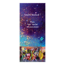 Les CAVALIERS PENDANT LA NUIT, bleu vibrant lumine Faire-parts