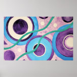 Les cercles soustraient l'aquarelle affiches