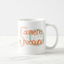 les cinquantième cadeaux d'anniversaire, j'exige u mug à café