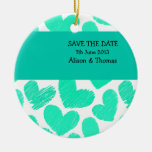 Les coeurs blancs de turquoise ornement "font gagn