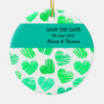 Les coeurs cyan verts ornement "font gagner date"