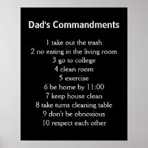 Les commandements du papa posters