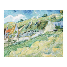 Les cottages par la copie de toile de Vincent van  Toiles Tendues