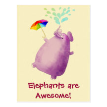 Les éléphants sont impressionnants carte postale