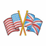 Les Etats-Unis croisés et drapeaux britanniques chemises brodées