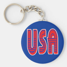 Les Etats-Unis dans blanc rouge et bleu audacieux Porte-clef