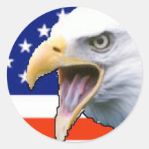 LES ETATS-UNIS DIMINUENT/EAGLE AUTOCOLLANT ROND