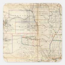 Les Etats-Unis, territoires Autocollant Carré