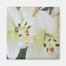 Les fleurs blanches de mariage sauvent le magnet d aimants pour réfrigérateur