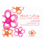 Les fleurs sauvages roses et oranges font gagner l cartes postales