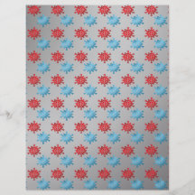 Les flocons de neige bleus rouges sur l'argent se  prospectus avec motif