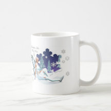 Les flocons de neige sont tasse féerique de baiser