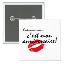 Les Français m'embrassent anniversaire Badges Avec Agrafe