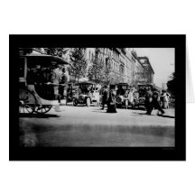 Les gens et le trafic à Berlin, Allemagne 1913 Carte De Vœux