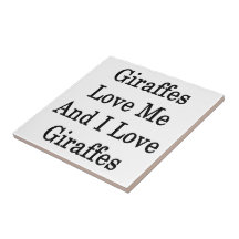 Les girafes m'aiment et j'aime des girafes carreaux en céramique
