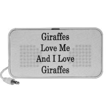 Les girafes m'aiment et j'aime des girafes haut-parleurs portables