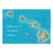 Les îles hawaïennes carte de vœux