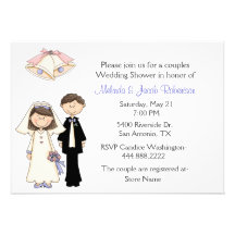 Les jeunes mariés couplent l'invitation de wedding