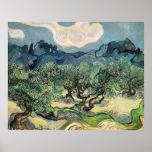les oliviers, 1889, Vincent van Gogh Affiches