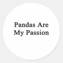 Les pandas sont ma passion adhésif rond