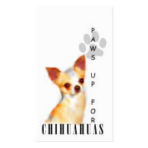 Les pattes de chiwawa lèvent des cartes de visite modèle de carte de visite