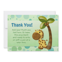 Les points de polka et la girafe - merci invitations