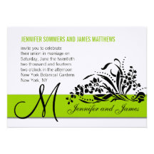 Les remous épousant le monogramme d'invitations ap