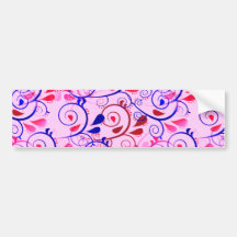 Les remous floraux Girly s'épanouissent le rouge b Autocollant Pour Voiture
