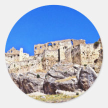 Les ruines médiévales s'approchent de Samat Autocollants Ronds