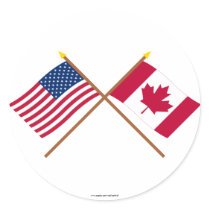 Les USA et drapeaux croisés par Canada