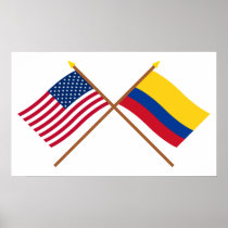 Les USA et drapeaux croisés par Colombie