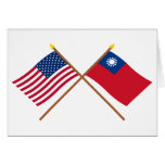 Les USA et drapeaux croisés par Taïwan Cartes
