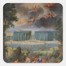 Les vergers de Versailles. Vue de piscine de Neptu Autocollants Carrés
