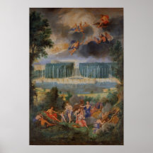 Les vergers de Versailles. Vue de piscine de Neptu Affiches