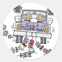 Lesbisch enkel Gehuwd Huwelijk Ronde Stickers