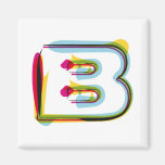 Lettre abstraite et colorée B Magnets Pour Réfrigérateur