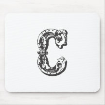 Lettre C de monogramme dans le noir Tapis De Souris