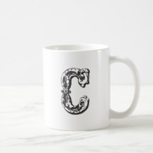 Lettre C de monogramme dans le noir Tasses À Café