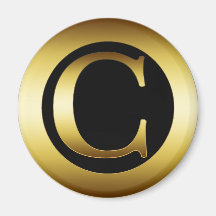 LETTRE C DE MONOGRAMME D'OR AIMANTS