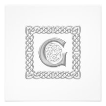 Lettre celtique G de monogramme de faire-part de m