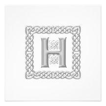 Lettre celtique H de monogramme de faire-part de m