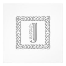 Lettre celtique J de monogramme de faire-part de m