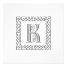 Lettre celtique K de monogramme de faire-part de m