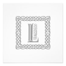 Lettre celtique L de monogramme de faire-part de m