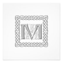 Lettre celtique M de monogramme de faire-part de m