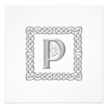 Lettre celtique P de monogramme de faire-part de m