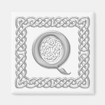 Lettre celtique Q de monogramme de noeud d'effet a Aimant Pour Réfrigérateur