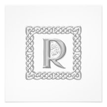Lettre celtique R de monogramme de faire-part de m